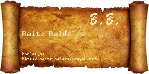 Baitz Balázs névjegykártya